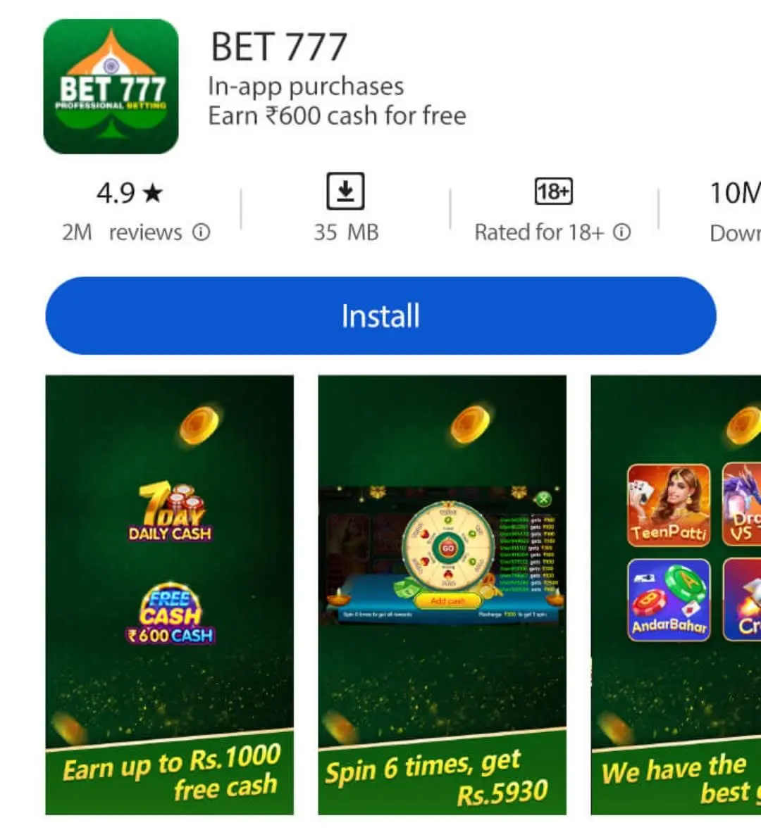 BET 777 Apk Banner