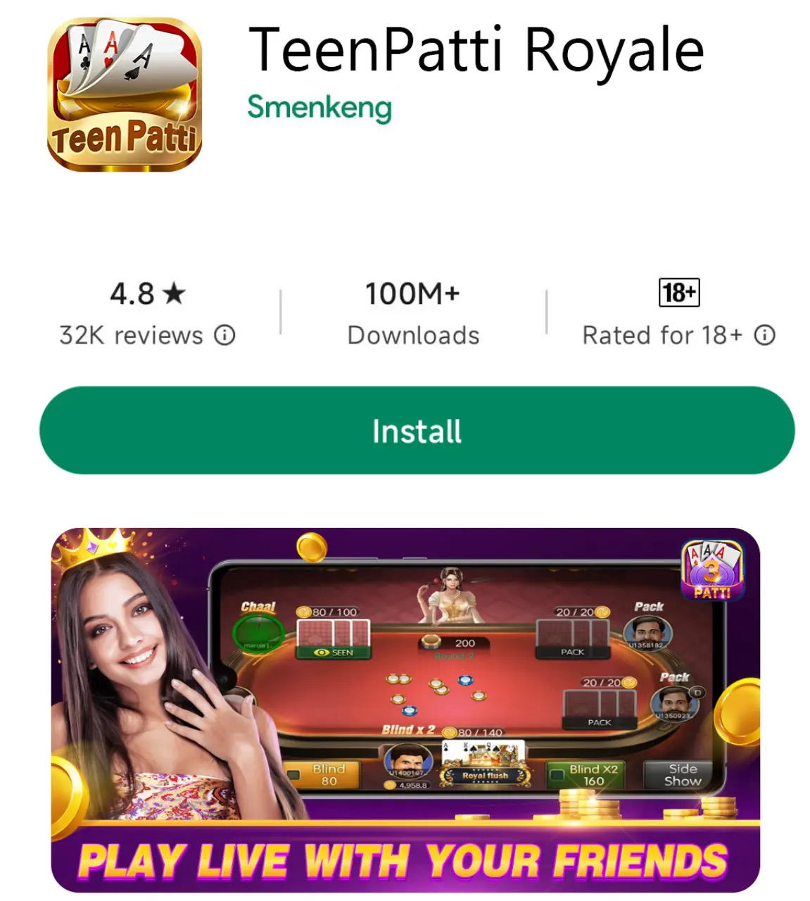 Teen Patti Royale Apk Banner